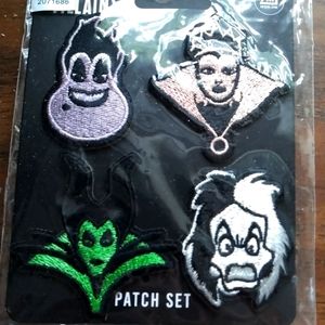 New Disney Villains Iron On Patch Set of 4